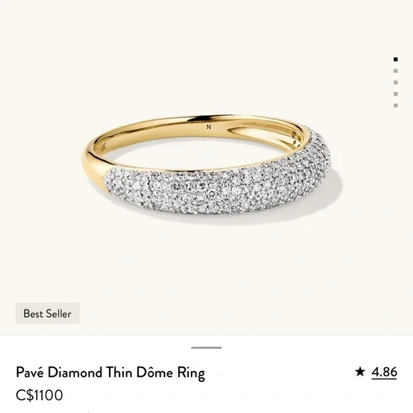 Mejuri Gold and diamond dome ring - Picture 4 of 4